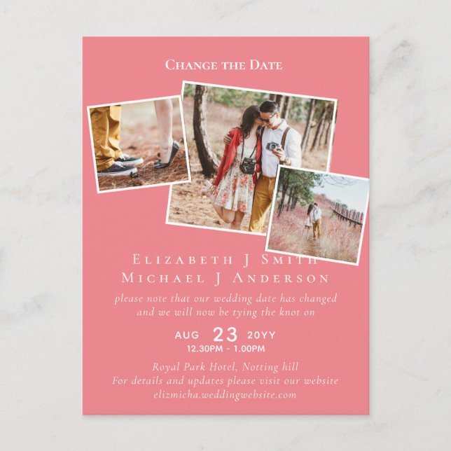 FOTO ändert die Datumspläne Aufschieben JEDES Erei Postkarte (Vorderseite)