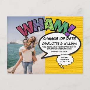 Foto Änderung des Datums Spaß Modern Comic Postkarte