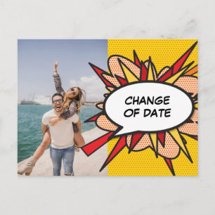 Foto-Änderung des Datums Verschoben Lustiger Comic Postkarte