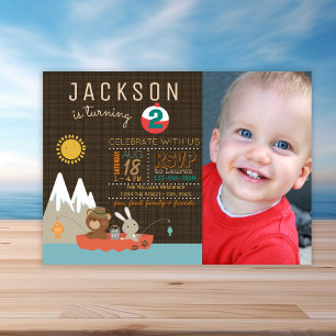 Foto-Angelkarten für Jungen zum Geburtstag - Littl Einladung