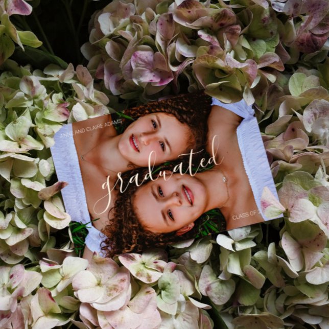 Foto-Ankündigung für doppelte Abschlüsse Folieneinladung (Von Creator hochgeladen)