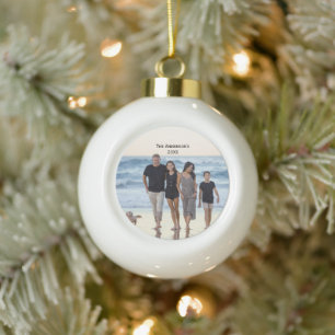 Foto anpassen Weihnachten personalisieren Keramik Kugel-Ornament