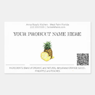 *~* Foto AP30 DEHYDRATED Fruit QR Rechteckiger Sti Aufkleber