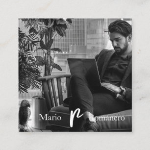 *~* Foto AP31 QR Beruflich Einfache Minimal Quadratische Visitenkarte