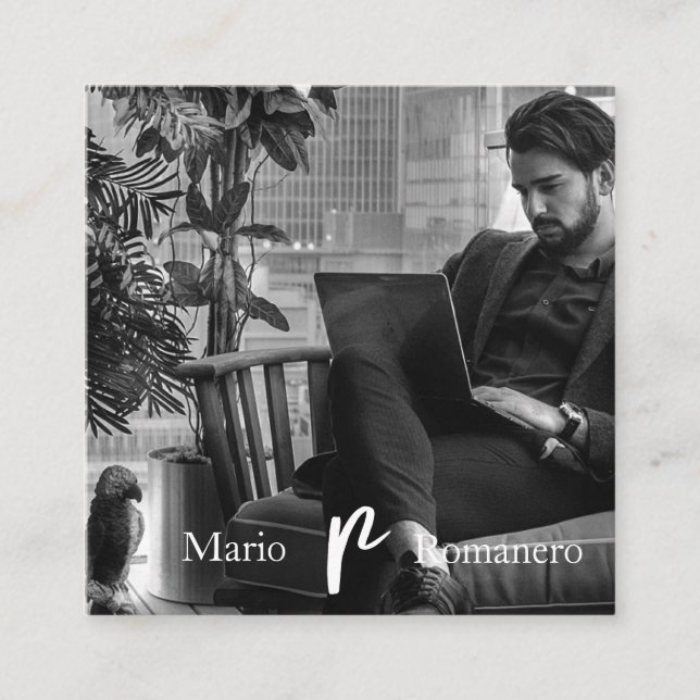 *~* Foto AP31 QR Beruflich Einfache Minimal Quadratische Visitenkarte (Vorderseite)