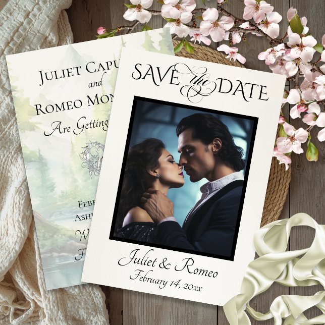 Foto & Aquarell Berge - Elfenbein Save The Date (Von Creator hochgeladen)