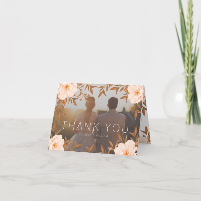 Foto Aquarell Blumenzwiebeln Moderne Hochzeit Dankeskarte (Vorderseite)