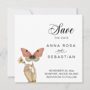 *~* Foto AR6 2 Elegant Save the Date Vintag Einladung