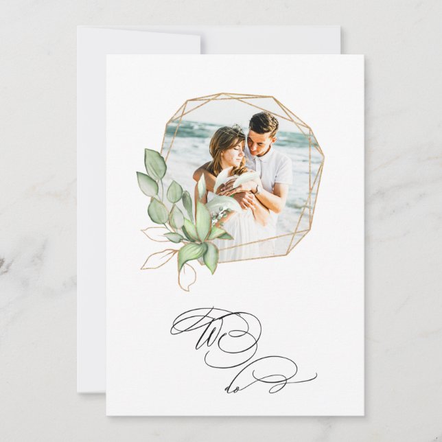 *~* FOTO AR6 UAWG + QR Geomtric Hochzeit Einladung (Vorderseite)