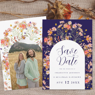 Foto Arch Boho Fall Rustikale Wildblume Hochzeit Save The Date