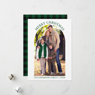 Foto Arch Frohe Weihnachten Grün Kariert