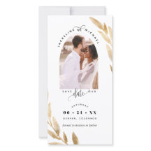 Foto Arch, Gold Wedding Save the Date Lesezeichen