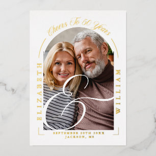Foto Arch Kalligrafie 50. Hochzeitstag Folieneinladung