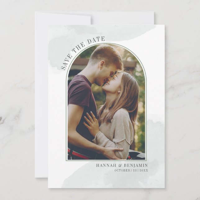Foto Arch Moderne Typografie Save the Date (Vorderseite)