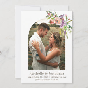 Foto Arch Trendy Sage Green Boho Blume Hochzeit Save The Date