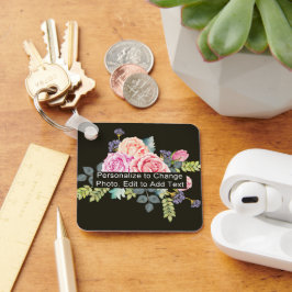 Foto Art Name Monogram Quote Alm Square Schlüsselanhänger