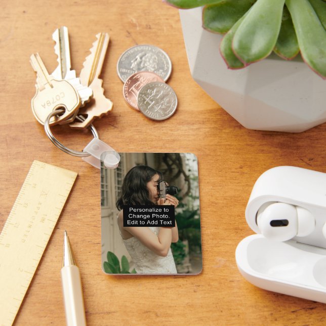 Foto Art Name Monogram Quote Alum Rec Sm Schlüsselanhänger (Schreibtisch)