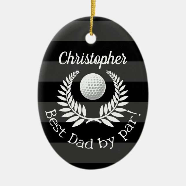 Foto auf der Rückseite Bester Vater nach Par Wreat Keramik Ornament (Vorne)