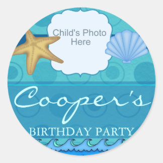 Foto-Aufkleber für Beach Fun Runder Aufkleber