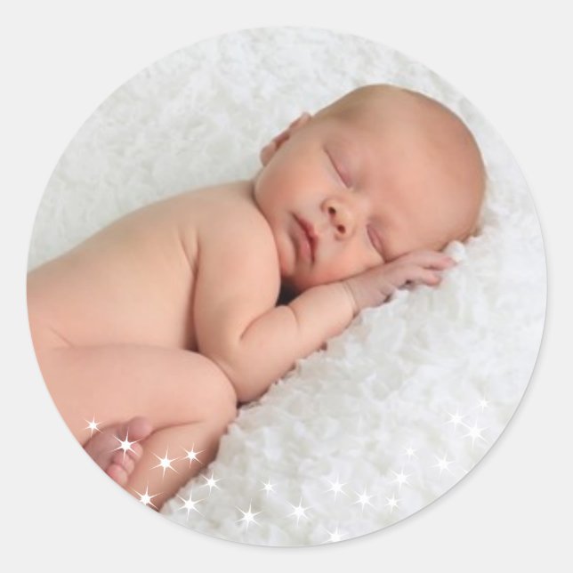 Foto-Aufkleber für Funkellicht Runder Aufkleber (Vorderseite)