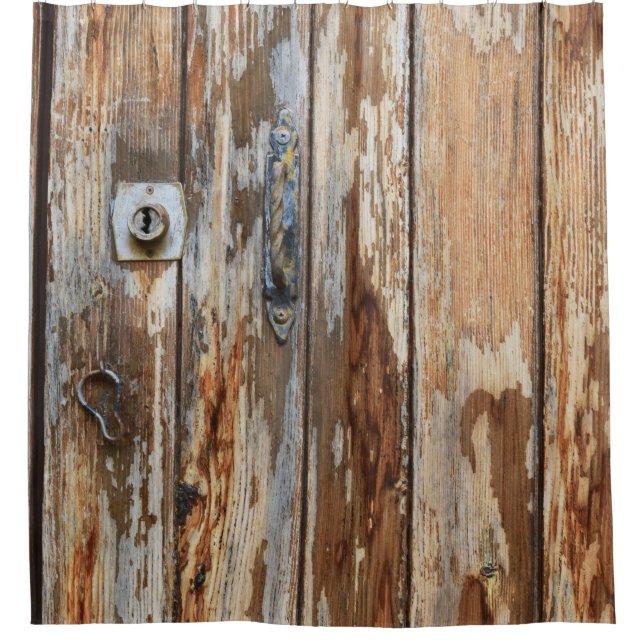 Foto aus braunem Holz Duschvorhang (Vorderseite)