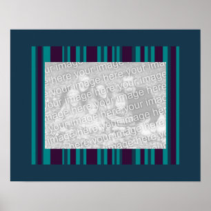 Foto aus dunklen aquamarinen und lila Streifen Poster