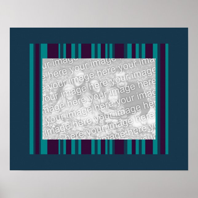 Foto aus dunklen aquamarinen und lila Streifen Poster (Vorne)