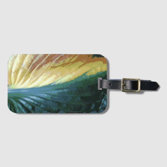 Foto aus farbenfrohen Blättern, Gelbbraun Gepäckanhänger (Vorderseite (Horizontal))