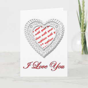 Foto aus gebackenem Herzen Valentine Feiertagskarte