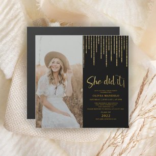 Foto aus Gold und schwarzem Party Magnetische Einl Magnetkarte