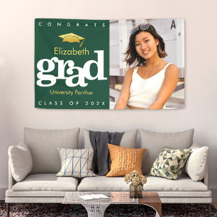 Foto aus grünem Abschluss Banner