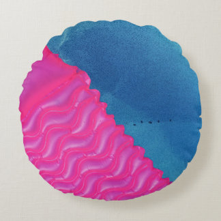 Foto aus rosa aufblasbarem Spielzeug Rundes Kissen