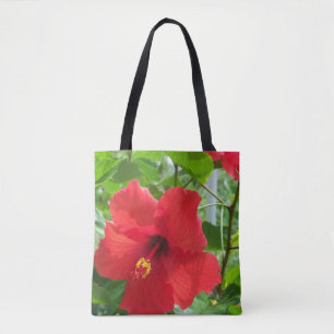 Foto aus rotem tropischem Hibiskus Blume auf einer