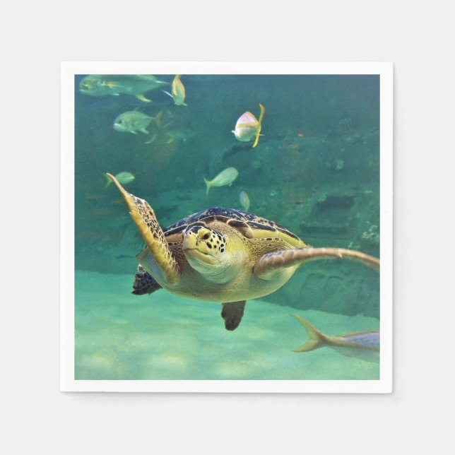 Foto aus Schildkrötenmeer Serviette (Vorderseite)