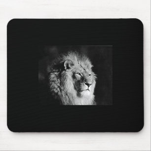 Foto aus schwarzem und weißem Lion Mousepad