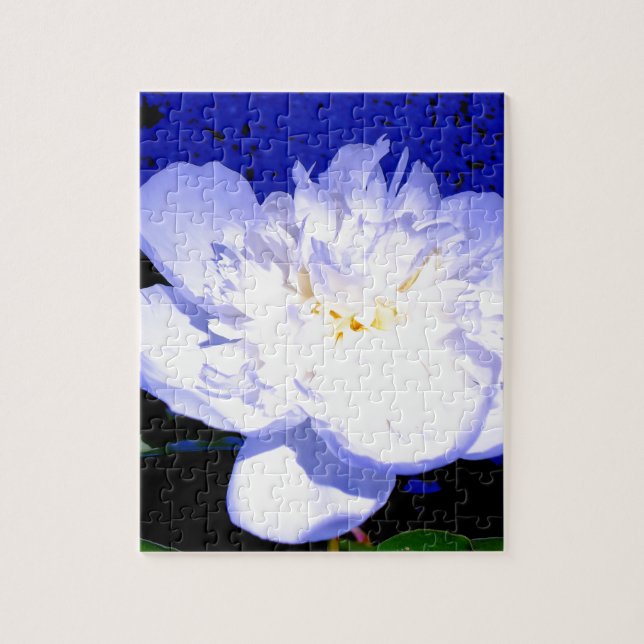 Foto aus weißem und lila Peony Puzzle (Vertikal)