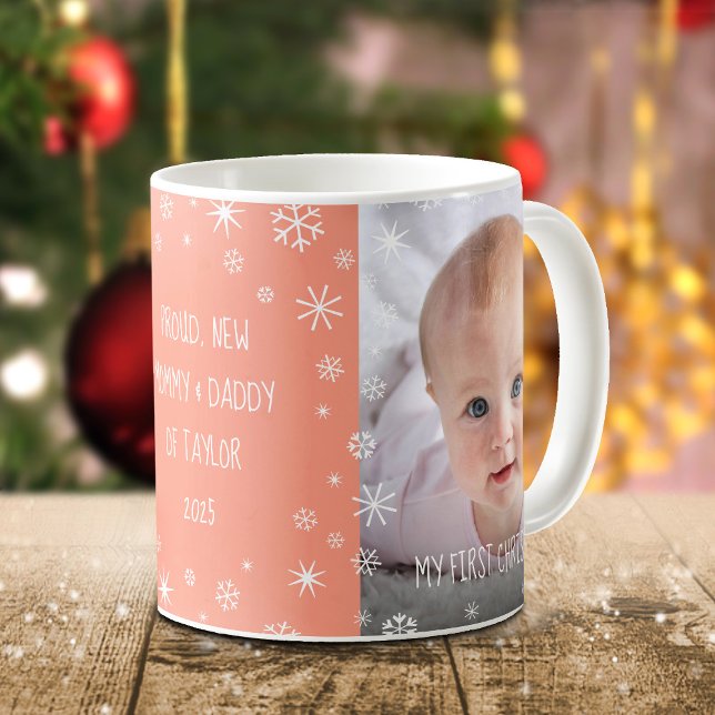 Foto Baby 1. Junge Mutter Weihnachten Vater Maßges Kaffeetasse (Von Creator hochgeladen)