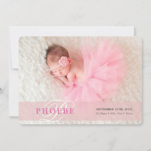 FOTO BABY Ankündigung erste Overlay-Girl rosa
