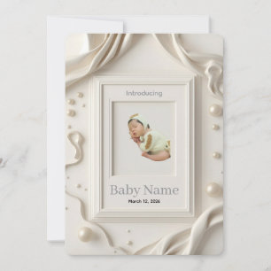 Foto-Baby-Ankündigungskarte Minimal Neutral Neu Feiertagskarte