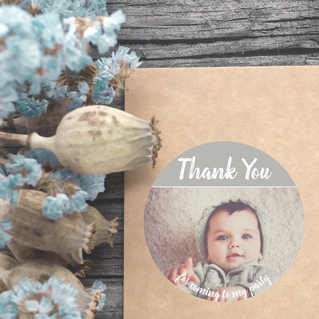 Foto Baby Birthday Danke Stickers (thank you baby stickers)