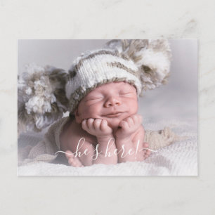 Foto Baby Boy Geburtsankündigung Ankündigungspostkarte