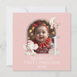 *Foto Baby Girl 1. Weihnachtsferienkarte Feiertagskarte