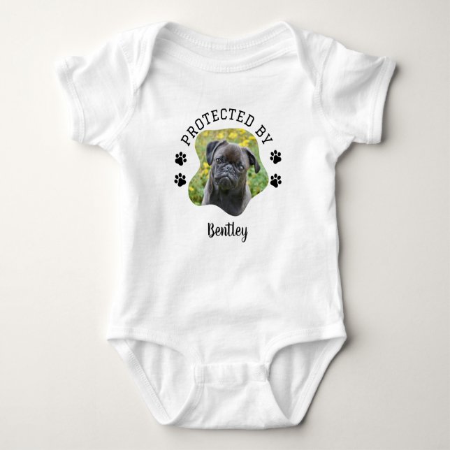 Foto Baby Kleidung durch Hunde Personalisiert gesc Baby Strampler (Vorderseite)