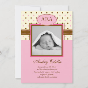 Foto-Baby-Mädchen-Geburts-Mitteilung Ankündigung