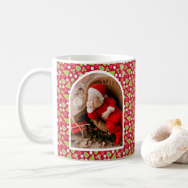 Foto Babys erstes Weihnachten Kaffeetasse (Mit Donut)