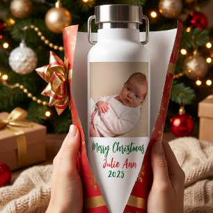Foto Baby's erstes Weihnachten personalisieren Trinkflasche