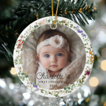 Foto Baby's First Christmas - Niedlicher Blumenkra