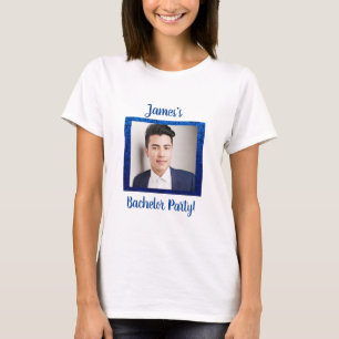Foto Bachelor maßgeschneiderte Party feiern blau T-Shirt