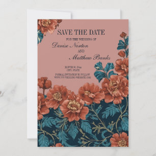 Foto Back Mocha und Cream Floral Save The Date