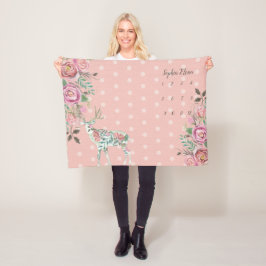 Foto Backdrop Baby Floral Dot Deer Antler BOHO Fleecedecke